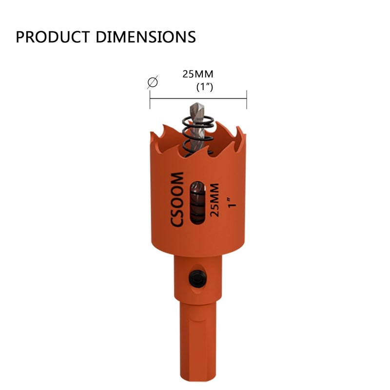 CSOOM 1" (25mm) Bi-Metal Hole Saw for Plastic, Wood, Plywood, Thin Steel and Thin Aluminum Sheets - Image 2